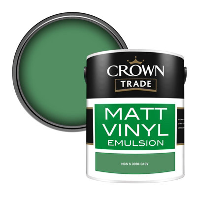 Crown Trade Vinyl Matt Walls & Ceilings Emulsion Paint Ncs S 3050-G10Y (3050-G10Y) 5L from B&Q