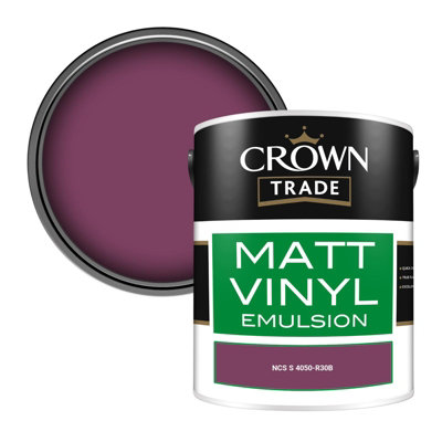 Crown Trade Vinyl Matt Walls & Ceilings Emulsion Paint Ncs S 4050-R30B (4050-R30B) 5L from B&Q