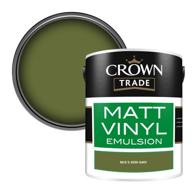 Crown Trade Vinyl Matt Walls & Ceilings Emulsion Paint Ncs S 4550-G40Y (4550-G40Y) 5L from B&Q