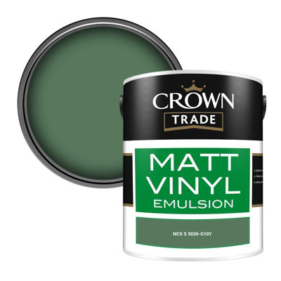 Crown Trade Vinyl Matt Walls & Ceilings Emulsion Paint Ncs S 5030-G10Y (5030-G10Y) 5L from B&Q