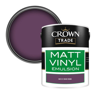 Crown Trade Vinyl Matt Walls & Ceilings Emulsion Paint Ncs S 5040-R40B (5040-R40B) 5L from B&Q