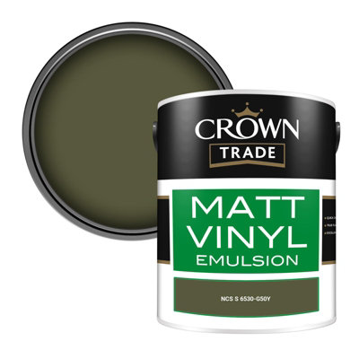 Crown Trade Vinyl Matt Walls & Ceilings Emulsion Paint Ncs S 6530-G50Y (6530-G50Y) 5L from B&Q