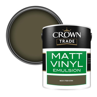 Crown Trade Vinyl Matt Walls & Ceilings Emulsion Paint Ncs S 7020-G70Y (7020-G70Y) 5L from B&Q