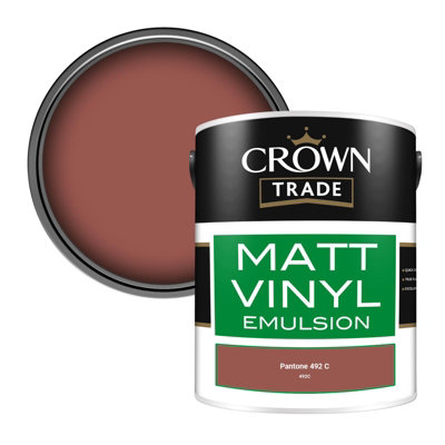 Crown Trade Vinyl Matt Walls & Ceilings Emulsion Paint Pantone 492 C (492C) 5L