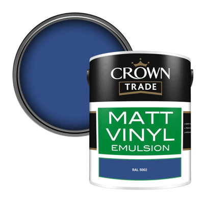 Crown Trade Vinyl Matt Walls & Ceilings Emulsion Paint Ral 5002 (5002) 5L from B&Q