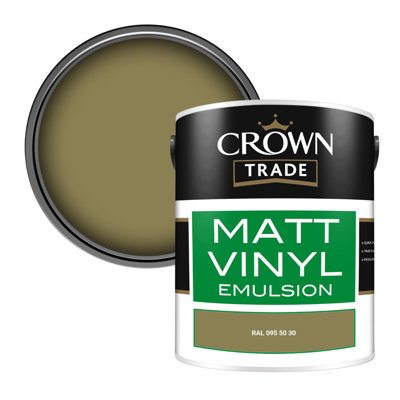 Crown Trade Vinyl Matt Walls & Ceilings Emulsion Paint Ral 095 50 30 (095 50 30) 5L from B&Q