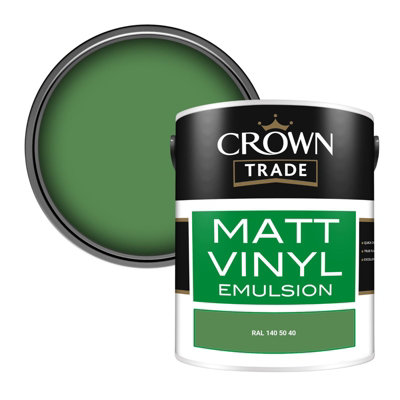 Crown Trade Vinyl Matt Walls & Ceilings Emulsion Paint Ral 140 50 40 (140 50 40) 5L from B&Q