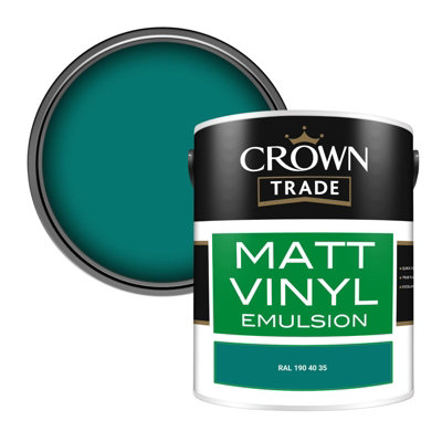 Crown Trade Vinyl Matt Walls & Ceilings Emulsion Paint Ral 190 40 35 (190 40 35) 5L from B&Q