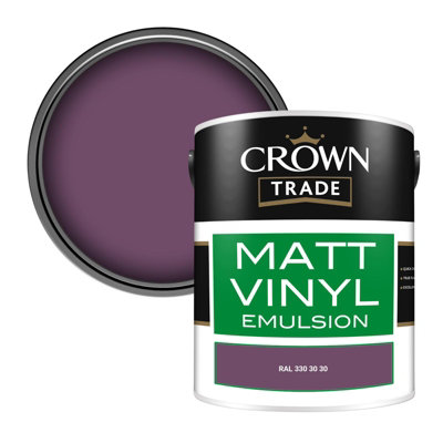 Crown Trade Vinyl Matt Walls & Ceilings Emulsion Paint Ral 330 30 30 (330 30 30) 5L from B&Q