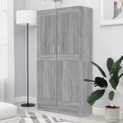 Berkfield Book Cabinet Sonoma 82.5X30.5x150 Cm Engineered Wood Grey