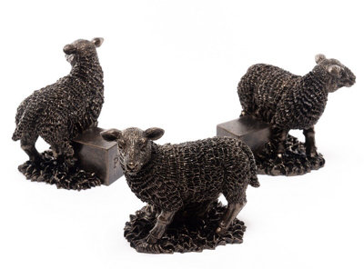 B&Q -  Antique Bronze Sheep Plant Pot FeetSet Of 3