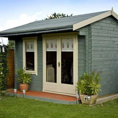 Shire Marlborough 28 mm Log Cabin 10 X 12 Feet from B&Q