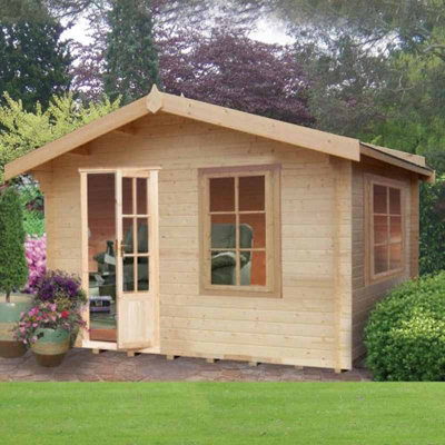Shire Bucknells 28 mm Log Cabin 10 X 12 Feet from B&Q