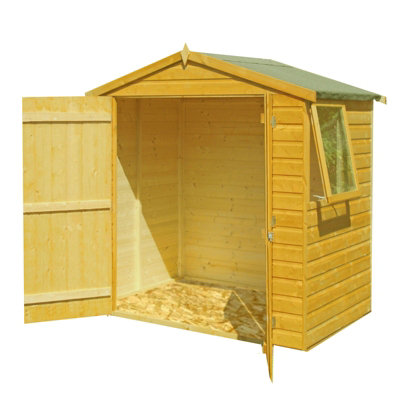 Shire Bute Shiplap Apex Double Doors Tongue And Groove Garden Shed Workshop Approx 4 X 6 Feet
