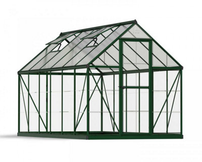 B&Q -  Greenhouse Hybrid 6 X 12PolycarbonateL370 X W185 X H208 CmGreen