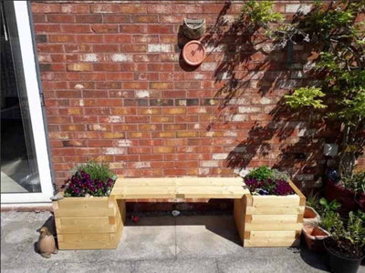 B&Q -  Suffolk Double Planter BenchWoodL180 X W40 X H40 Cm