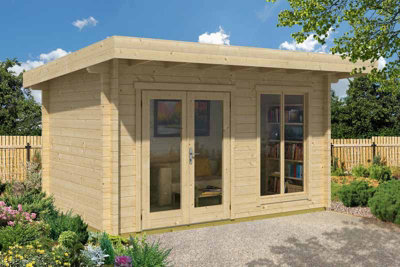 Lasita Maja Dorset 71-Log Cabin, Wooden Garden Room, Timber Summerhouse, Home Office - L460 X W360 X H231.2 Cm