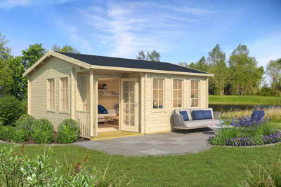 Lasita Maja Sri Lanka W/o Doors + Sri Lanka 44 Dgp+-Log Cabin, Wooden Garden Room, Timber Summerhouse, Home Office - L600 X W521.8 X H285 Cm