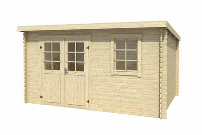 Lasita Maja Amira 275-Log Cabin, Wooden Garden Room, Timber Summerhouse, Home Office - L400 X W313.9 X H210.9 Cm