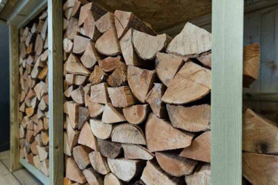 The Garden Village Billington Log Store LargeTimberL96 X W227 X H123 Cm from B&Q