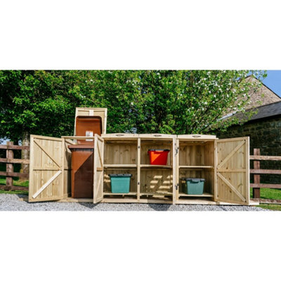 The Garden Village Chatburn 1 Wheelie Bin/6 Recycle Box StoreL80.4 X W250.5 X H120 CmFits 1X 180L Or 1X 240L Wheelie Bins & 6X Recycle Boxes from B&Q