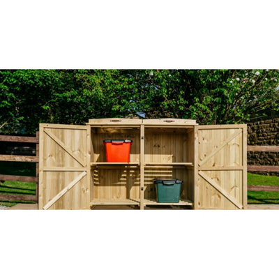 B&Q -  Chatburn 4 Recycle Box StoreTimberL80.4 X W122.5 X H120 CmFits 4 X Recycle Boxes