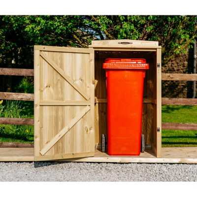The Garden Village Chatburn Single Wheelie Bin Store TimberL80.4 X W74.5 X H120 CmFits 1 X 180L Or 1 X 240L Wheelie Bins from B&Q