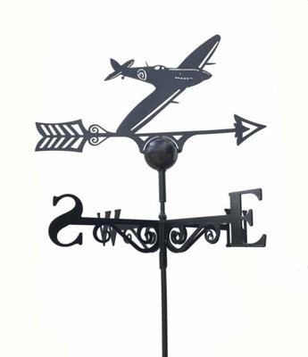 B&Q -  Spitfire WeathervaneSteelL53 X W61 X H88 CmPowder Coated Black