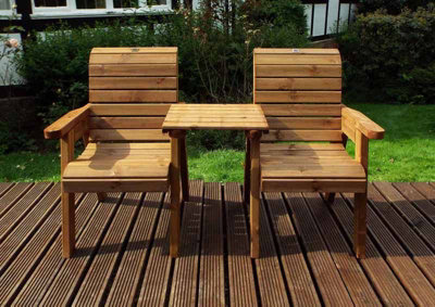 Charles Taylor Trading Twin Companion Set StraightL74 X W160 X H98 CmRedwoodMinimal Assembly Required from B&Q