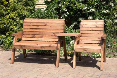 Charles Taylor Trading Three Seat Comp Set StraightL74 X W262 X H98 CmRedwoodMinimal Assembly Required from B&Q