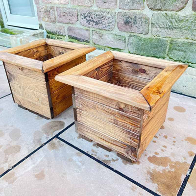 B&Q -  2Pc Regular Planter SetWoodL41 X W41 X H32.5 CmFully Assembled
