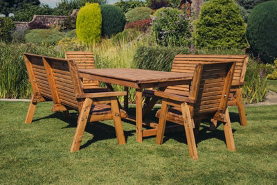 B&Q -  Valley 8 Seat Set 2Xc 2X3BTimberL220 X W330 X H95 CmGarden FurnitureMinimal Assembly Required