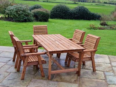 B&Q -  Valley 5 Seat Set 5Xc TableTimberL220 X W230 X H95 CmGarden FurnitureMinimal Assembly Required