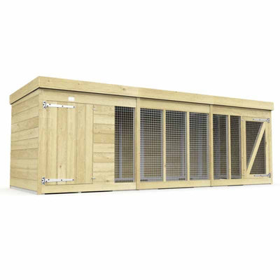 Buttercup Farm 12Ft X 4Ft Dog Kennel And RunWoodL127 X W358 X H127 Cm from B&Q