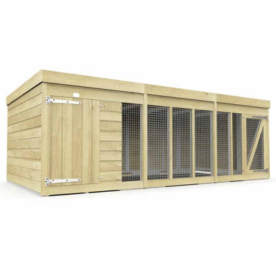 Buttercup Farm 12Ft X 6Ft Dog Kennel And RunWoodL185 X W358 X H127 Cm from B&Q
