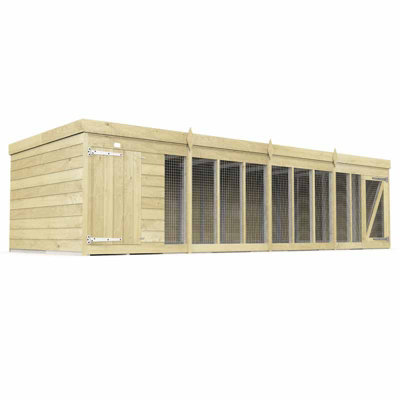 Buttercup Farm 16Ft X 4Ft Dog Kennel And RunWoodL127 X W474 X H127 Cm from B&Q