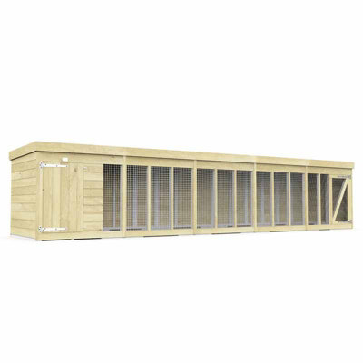 Buttercup Farm 20Ft X 4Ft Dog Kennel And RunWoodL127 X W589 X H127 Cm from B&Q