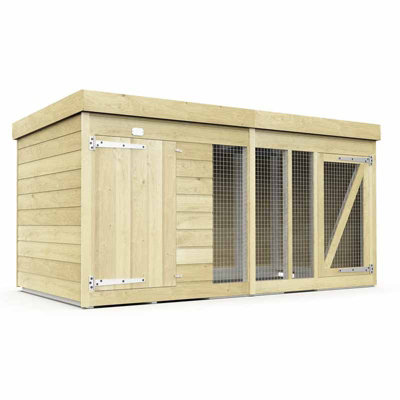 Buttercup Farm 8Ft X 4Ft Dog Kennel And RunWoodL127 X W243 X H127 Cm from B&Q