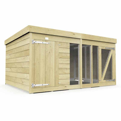 Buttercup Farm 8Ft X 6Ft Dog Kennel And RunWoodL185 X W243 X H127 Cm from B&Q