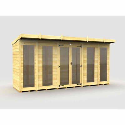 Buttercup Farm 14Ft X 4Ft Pent Summer House (Full Height Window)WoodL118 X W417 X H201 Cm from B&Q