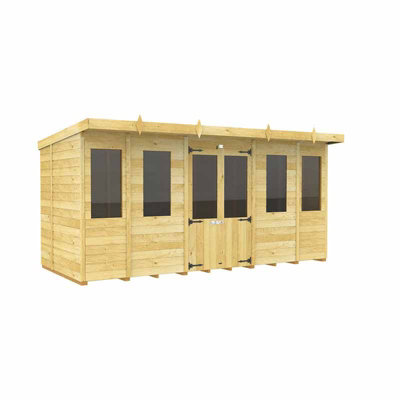 Buttercup Farm 14Ft X 6Ft Pent Summer HouseWoodL178 X W417 X H201 Cm from B&Q