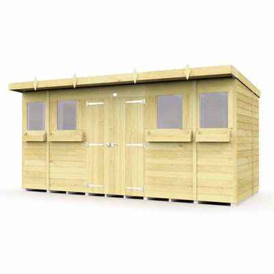 Buttercup Farm 14 X 7 Feet Pent Summer ShedWoodL214 X W417 X H201 Cm from B&Q
