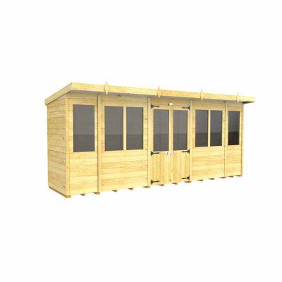 Buttercup Farm 16Ft X 4Ft Pent Summer HouseWoodL118 X W474 X H201 Cm from B&Q