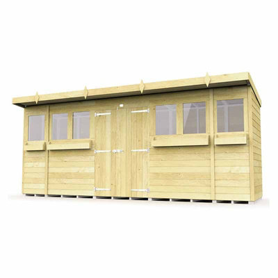 Buttercup Farm 16 X 4 Feet Pent Summer ShedWoodL118 X W474 X H201 Cm from B&Q