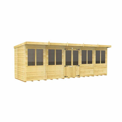Buttercup Farm 20Ft X 6Ft Pent Summer HouseWoodL178 X W589 X H201 Cm from B&Q