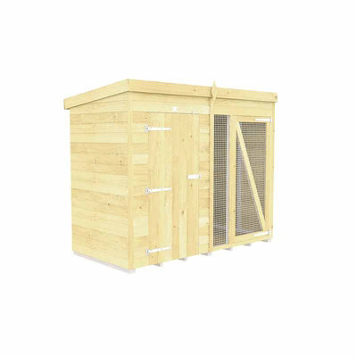 Buttercup Farm 8Ft X 4Ft Dog Kennel And Run Full HeightWoodL118 X W243 X H201 Cm from B&Q