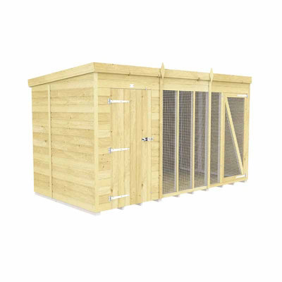 Buttercup Farm 12Ft X 6Ft Dog Kennel And Run Full HeightWoodL178 X W358 X H201 Cm from B&Q