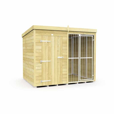 Buttercup Farm 8Ft X 6Ft Dog Kennel And Run Full Height With BarsWoodL178 X W243 X H201 Cm from B&Q