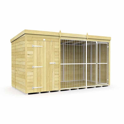 Buttercup Farm 12Ft X 6Ft Dog Kennel And Run Full Height With BarsWoodL178 X W358 X H201 Cm from B&Q