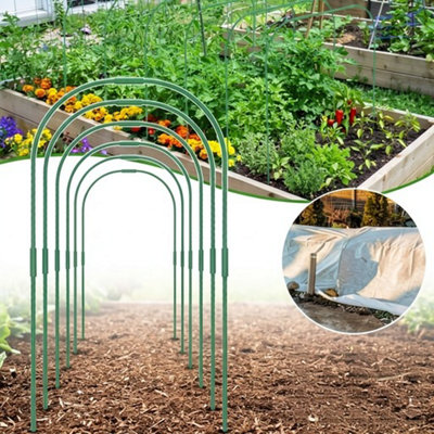 Garden Hoop Tunnel Support Frame Plant Grow Hoops Steel Plastic from B&Q